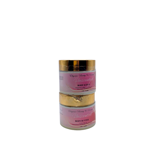 Unscented Body Butter & Body Scrub Sample Bundle (2 oz Each)